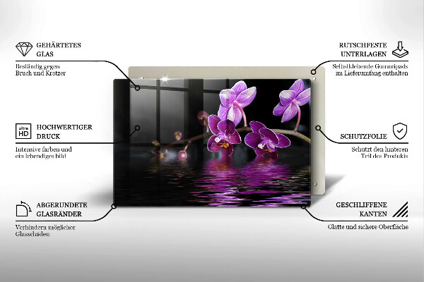 Chopping board glass Orchid Water Zen