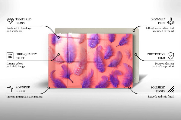 Chopping board Fluffy feathers