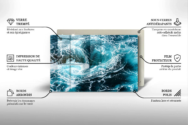Chopping board Foamed water waves