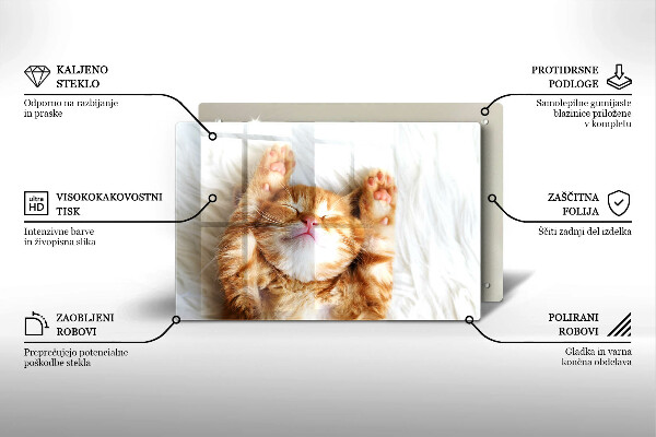 Chopping board glass Little sweet kitty