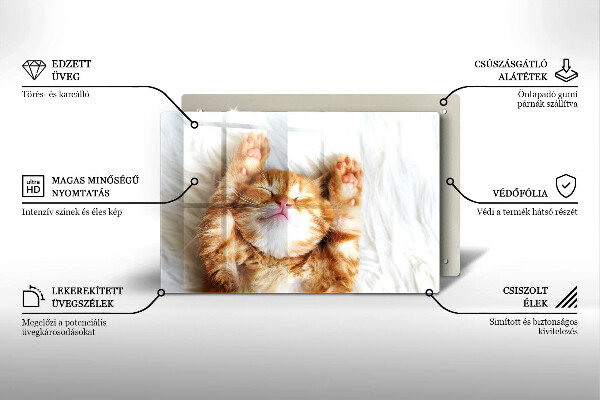 Chopping board glass Little sweet kitty