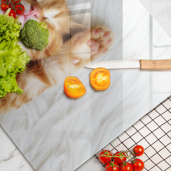 Chopping board glass Little sweet kitty