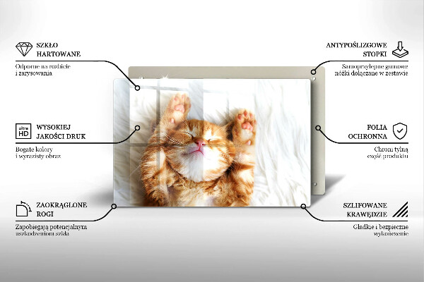 Chopping board glass Little sweet kitty