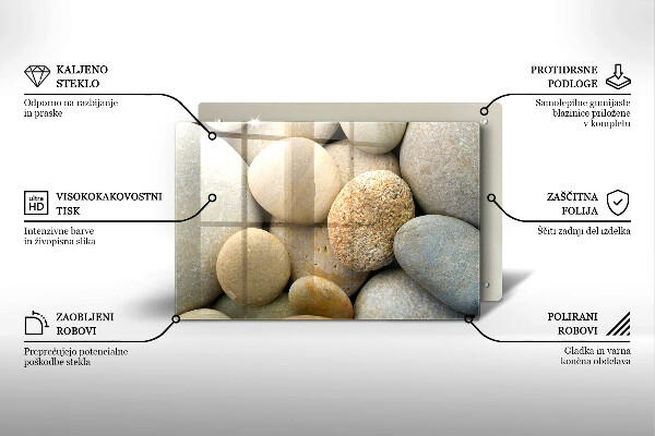 Chopping board glass Oval stone pattern