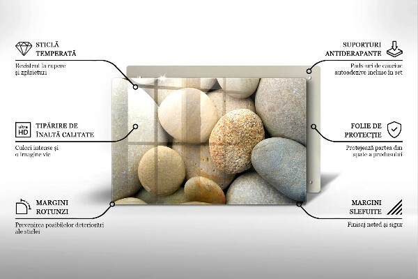 Chopping board glass Oval stone pattern