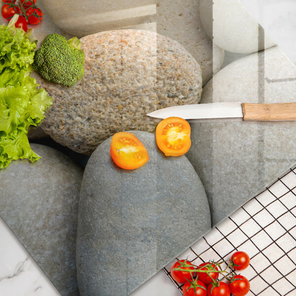 Chopping board glass Oval stone pattern