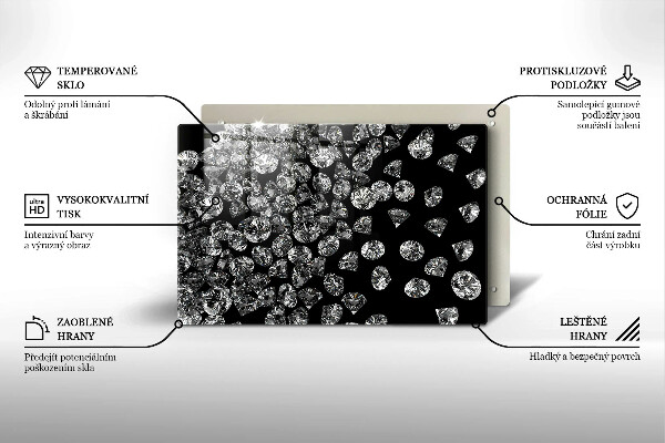 Chopping board glass Diamonds