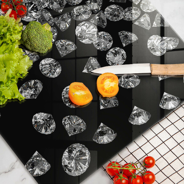 Chopping board glass Diamonds