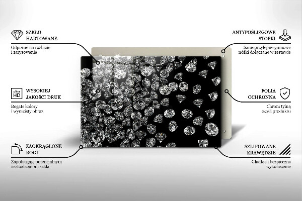 Chopping board glass Diamonds