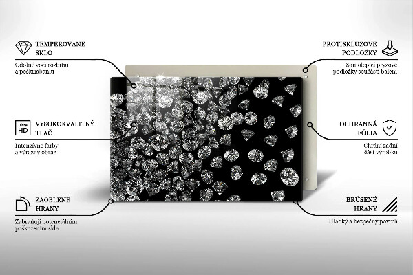 Chopping board glass Diamonds