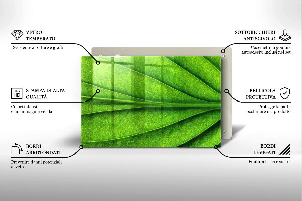 Chopping board glass Nature leaf veins