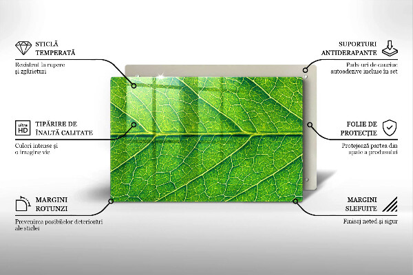 Chopping board glass Leaf lines nature
