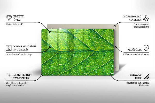 Chopping board glass Leaf lines nature