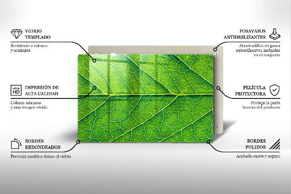 Chopping board glass Leaf lines nature