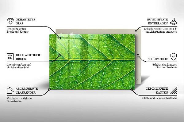 Chopping board glass Leaf lines nature