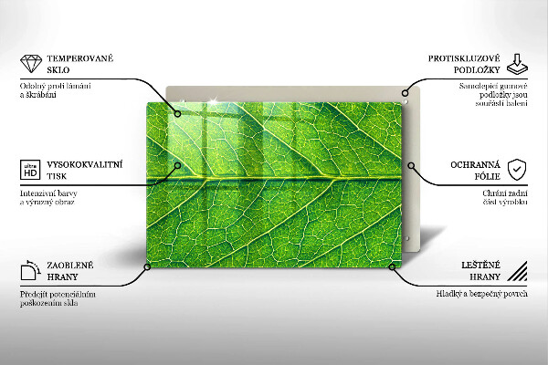 Chopping board glass Leaf lines nature