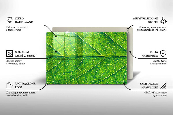 Chopping board glass Leaf lines nature