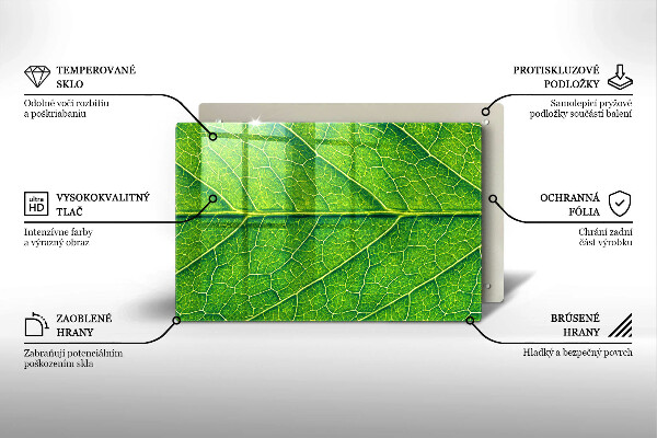 Chopping board glass Leaf lines nature