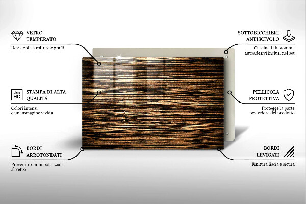 Chopping board glass Wood texture