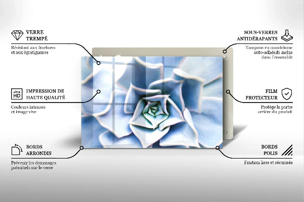 Glass cutting board Flower plant