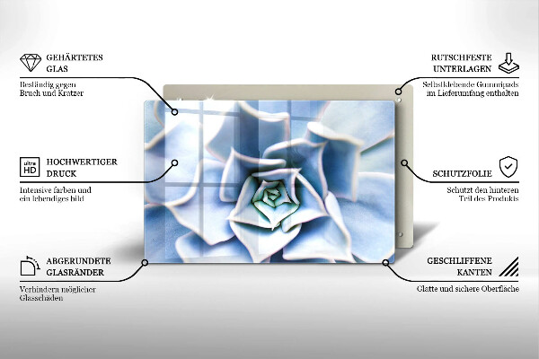 Glass cutting board Flower plant