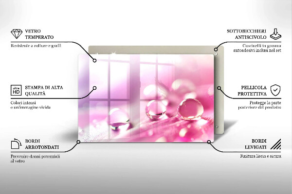Glass cutting board Rosa flower petals