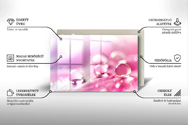 Glass cutting board Rosa flower petals