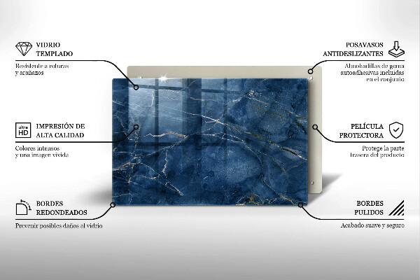 Chopping board glass Stone texture marble