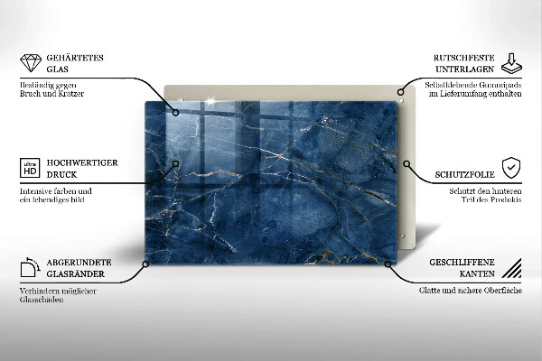 Chopping board glass Stone texture marble