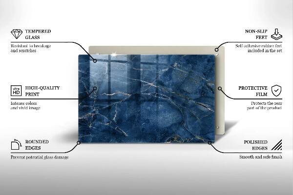Chopping board glass Stone texture marble