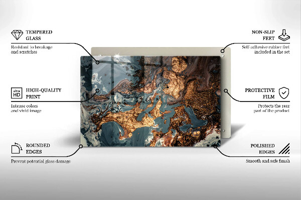 Chopping board Golden Rock structure