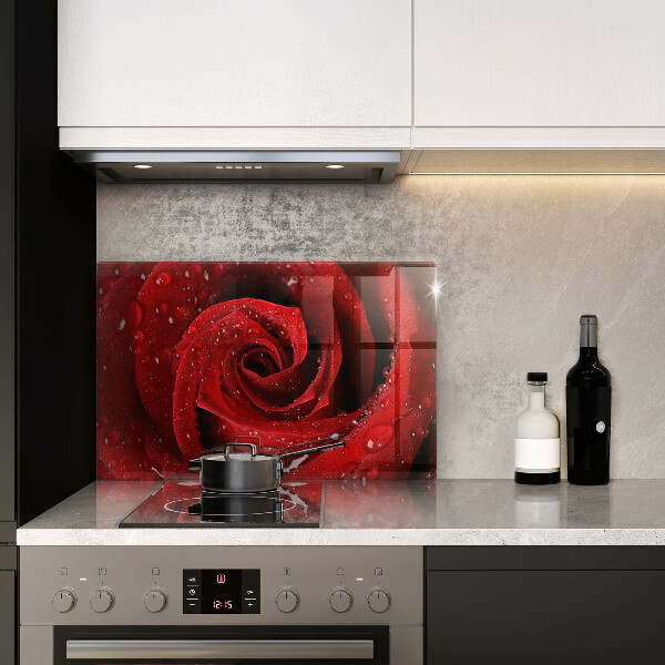 Chopping board glass Rose flower petals