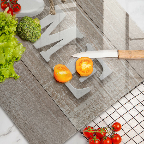 Chopping board glass Boards and the inscription Home