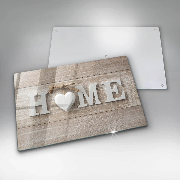 Chopping board glass Boards and the inscription Home