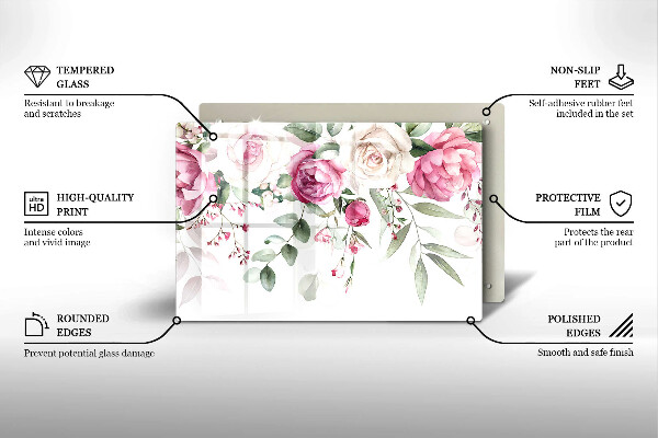 Chopping board Watercolor roses