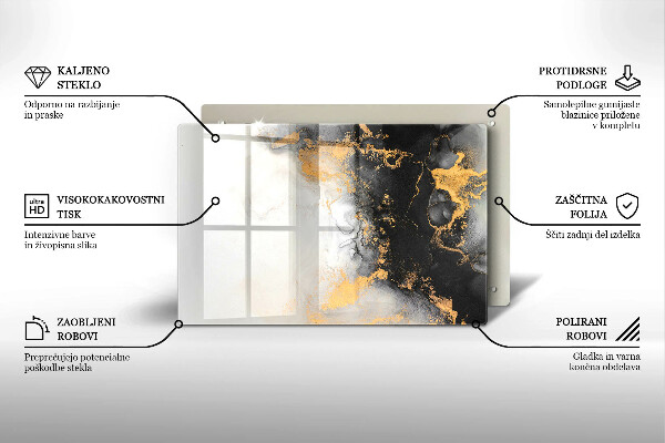 Chopping board Abstraction with gold