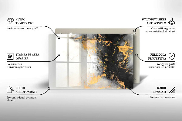 Chopping board Abstraction with gold