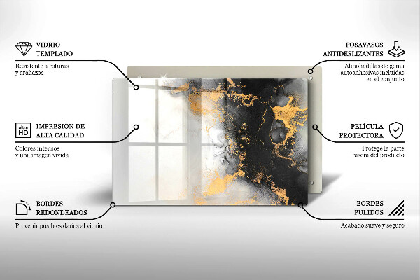 Chopping board Abstraction with gold