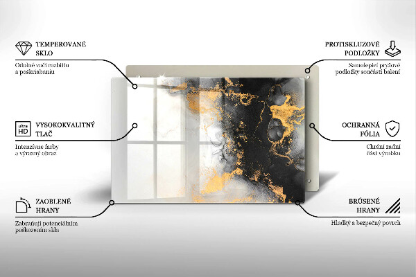 Chopping board Abstraction with gold
