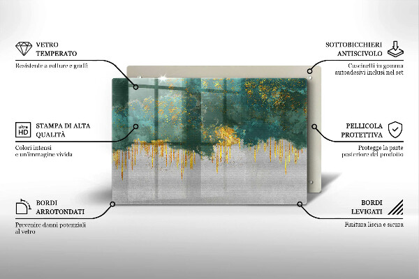 Chopping board Abstraction with gold