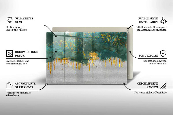Chopping board Abstraction with gold