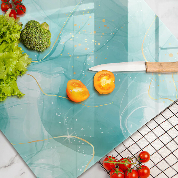 Chopping board Blue-gold abstraction