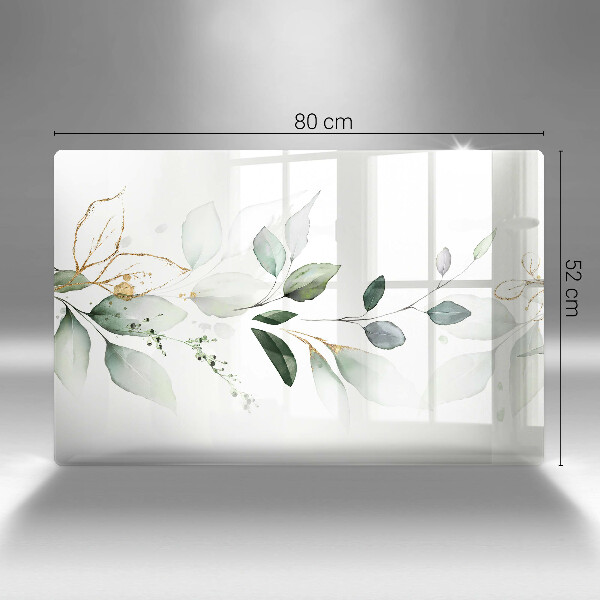 Chopping board Watercolor leaves