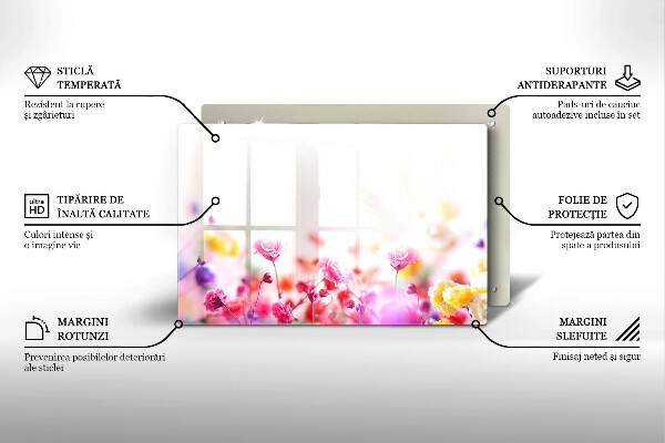 Glass kitchen board Flower meadow