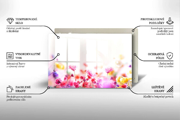 Glass kitchen board Flower meadow