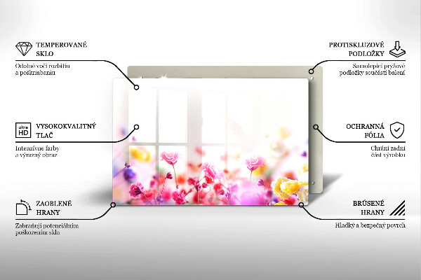 Glass kitchen board Flower meadow