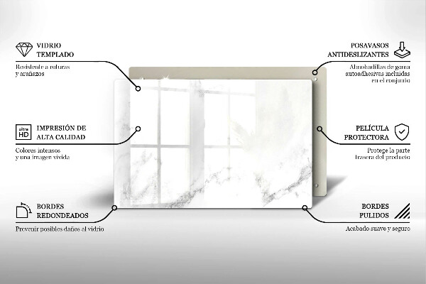 Glass kitchen board Modern marble