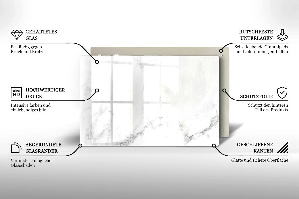 Glass kitchen board Modern marble