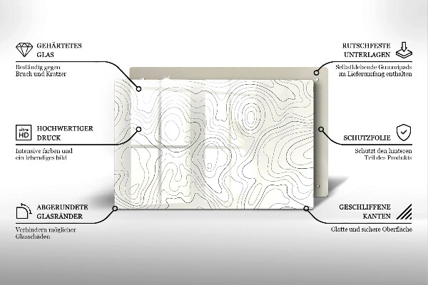Glass kitchen board Line-art design