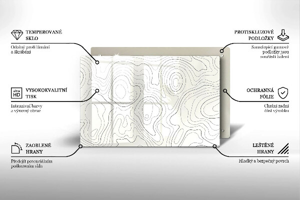 Glass kitchen board Line-art design